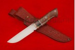  Нож Сталкер (сталь М398 Bohler, мамонт, нейзильбер, стабилизированная карельская береза, мозаичный пин)